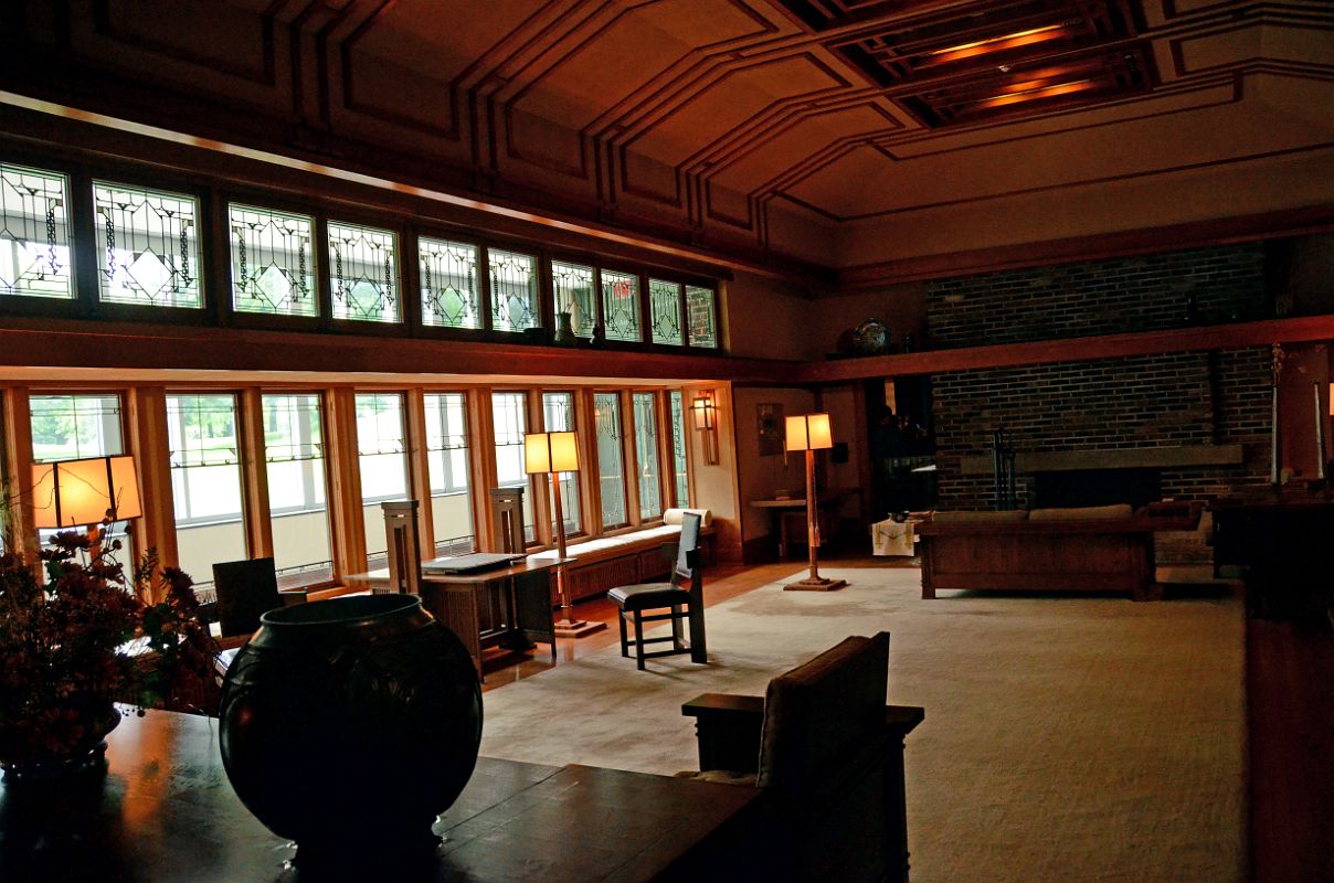 745 Living Room from the Francis W. Little House - Frank Lloyd Wright 1912-15 - American Wing New York Metropolitan Museum of Art